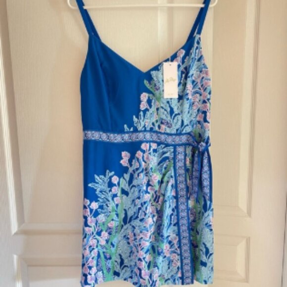 Lilly Pulitzer Nettie Skirted Romper Seacret Escape Size 12 - Picture 1 of 6